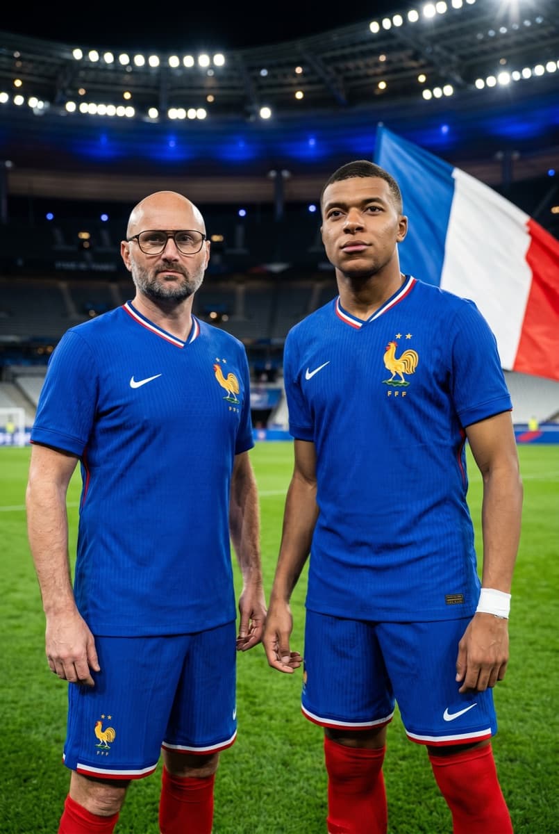 Rendu IA Studio Pop · Équipe de France