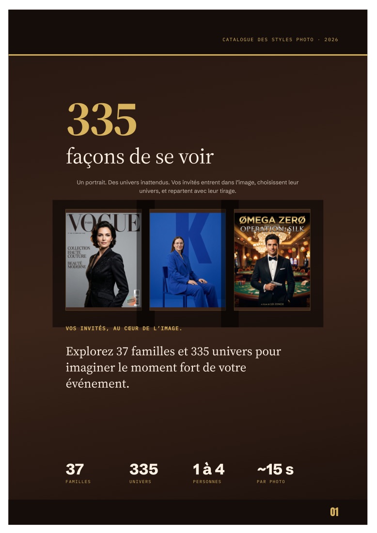Couverture du catalogue des 335 styles photo du Studio Pop